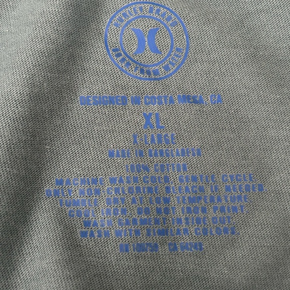 NWT Hurley Graphic Tee Double Palms Hypnotic Blue Gray Size XL - Picture 10 of 12